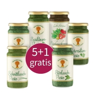 5+1 GRATIS: Kräuter-Pesto nach Wahl 5+1 GRATIS: Kräuter-Pesto nach Wahl